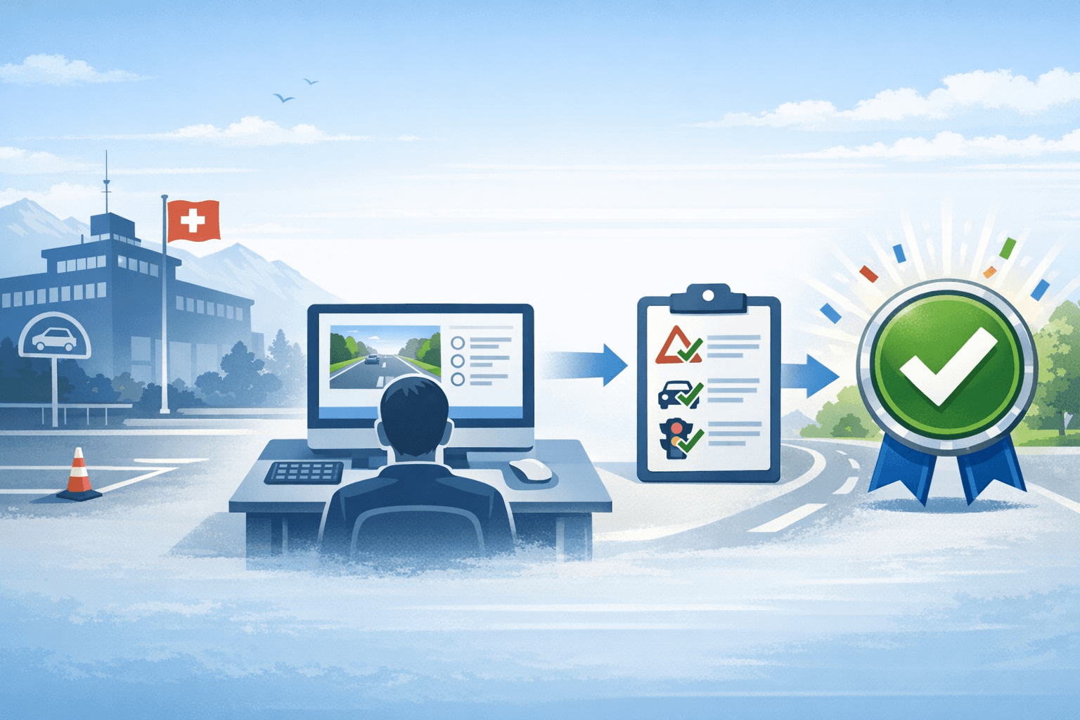 Swiss driving theory: car, motorcycle & moped compared