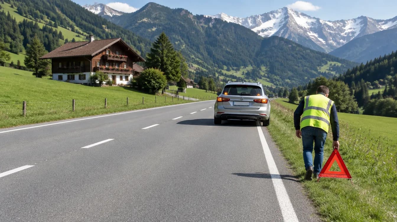 Triangle de panne en Suisse : distance, obligation et conduite en cas de panne